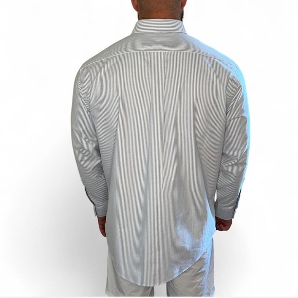 L.L. Bean White and Blue striped long sleeve button up size XL - Picture 3 of 8